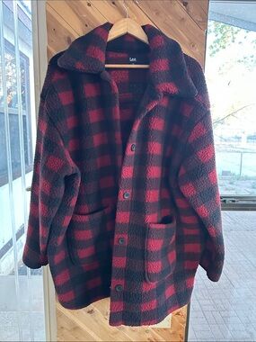 Lee Red and Black Buffalo Plaid Sherpa Coat
